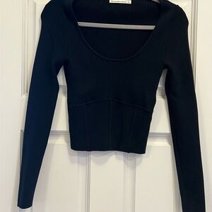 Abercrombie & Fitch Black Ribbed Sweater